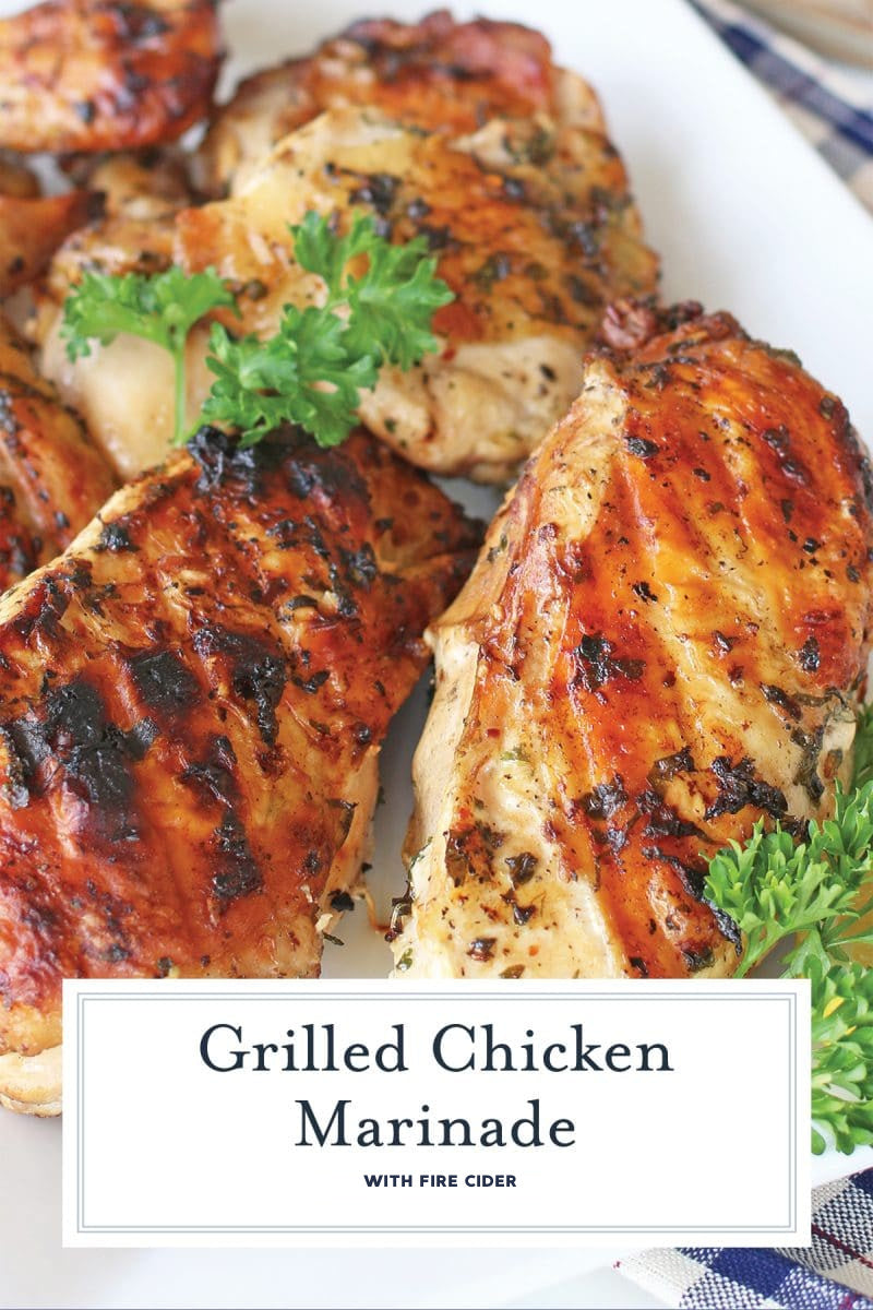 Grilled chicken marinated with fire cider from Immunotea.